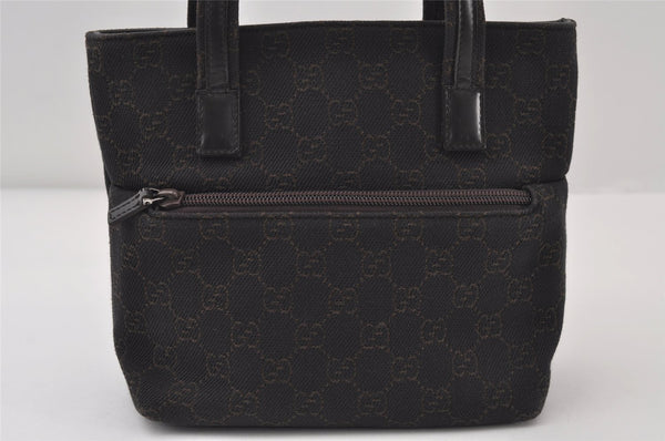 Authentic GUCCI Vintage Tote Hand Bag Purse GG Canvas Leather 105651 Brown 0635J