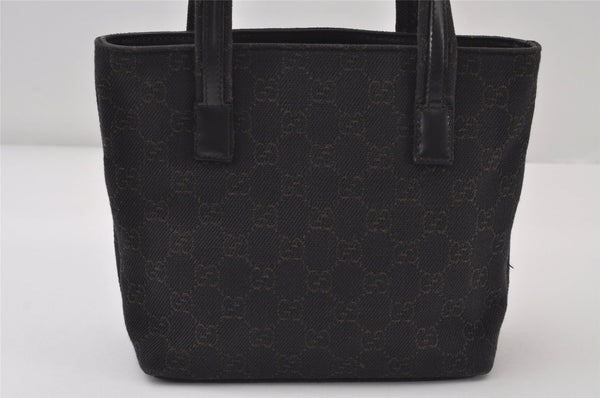Authentic GUCCI Vintage Tote Hand Bag Purse GG Canvas Leather 105651 Brown 0635J