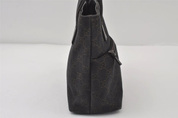 Authentic GUCCI Vintage Tote Hand Bag Purse GG Canvas Leather 105651 Brown 0635J