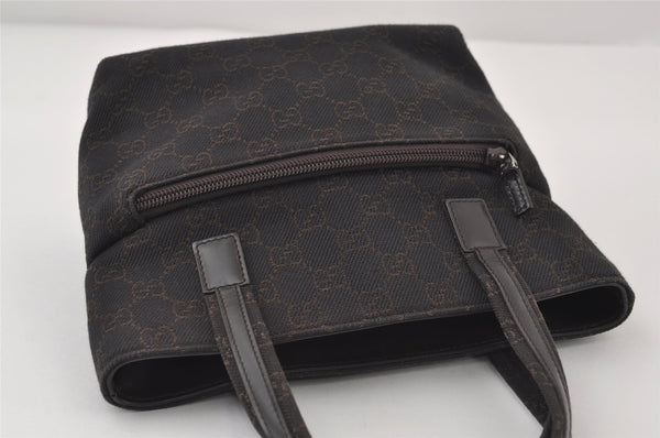 Authentic GUCCI Vintage Tote Hand Bag Purse GG Canvas Leather 105651 Brown 0635J