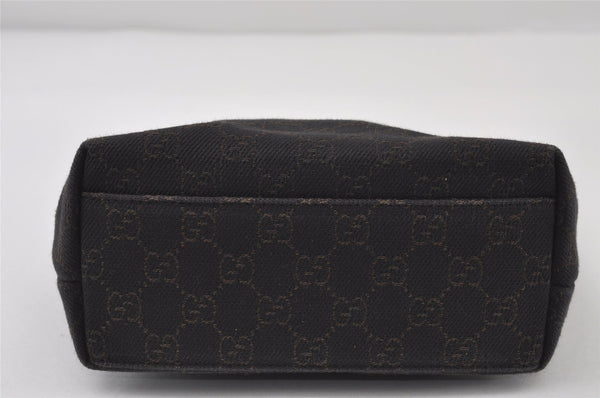 Authentic GUCCI Vintage Tote Hand Bag Purse GG Canvas Leather 105651 Brown 0635J