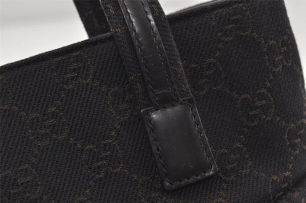 Authentic GUCCI Vintage Tote Hand Bag Purse GG Canvas Leather 105651 Brown 0635J