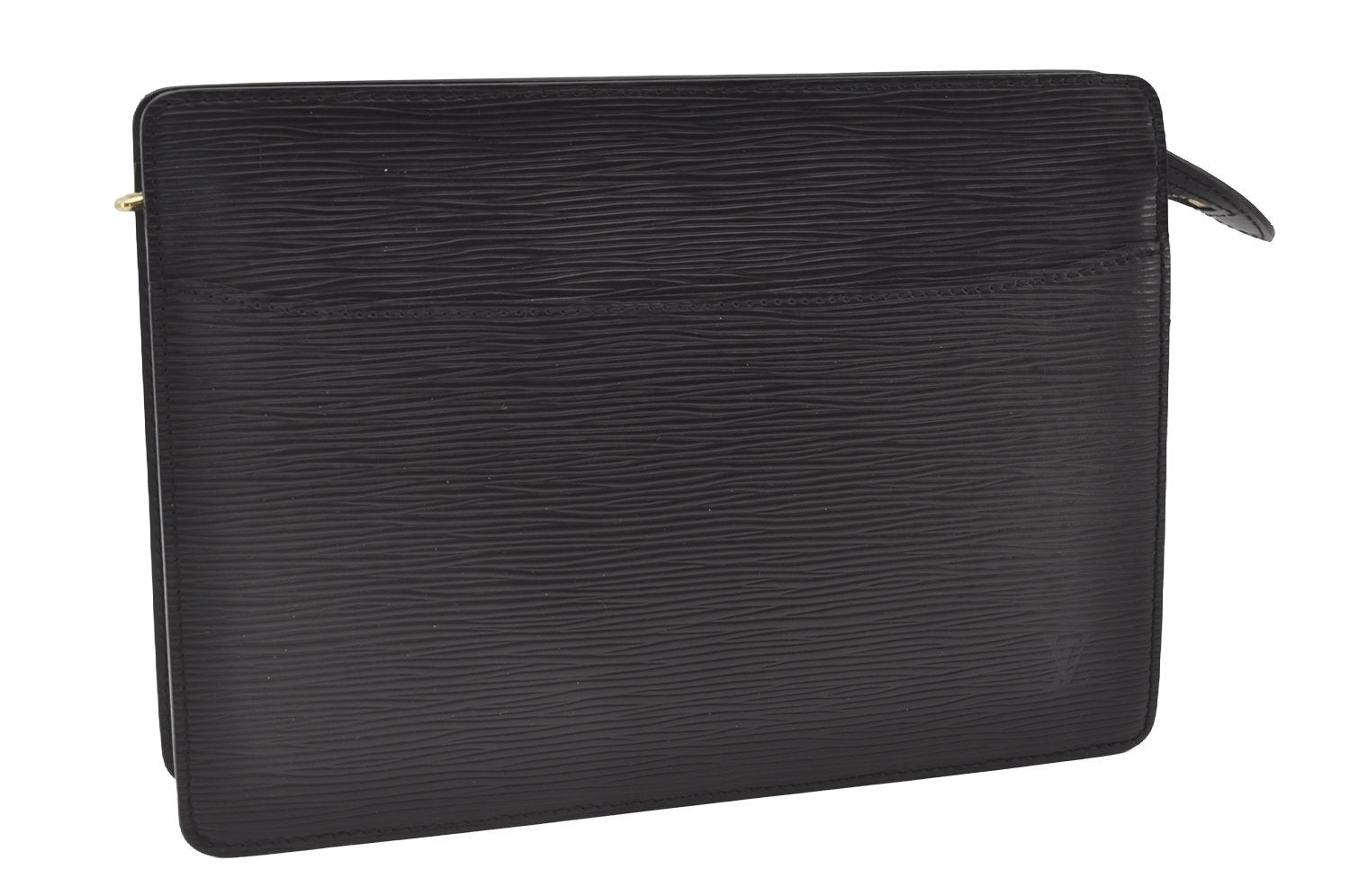 Authentic Louis Vuitton Epi Pochette Homme Clutch Hand Bag Black M52522 LV 0636J
