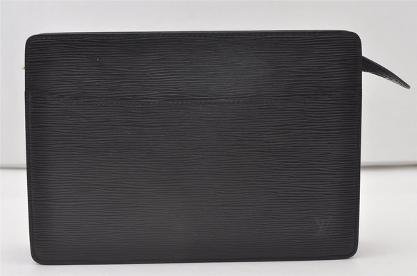 Authentic Louis Vuitton Epi Pochette Homme Clutch Hand Bag Black M52522 LV 0636J