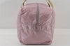 Authentic PRADA Vintage Nylon Tessuto Leather Travel Boston Bag Pink 0637J