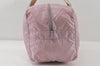 Authentic PRADA Vintage Nylon Tessuto Leather Travel Boston Bag Pink 0637J