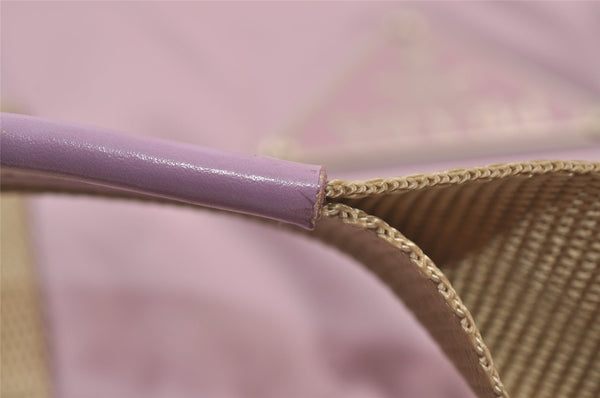 Authentic PRADA Vintage Nylon Tessuto Leather Travel Boston Bag Pink 0637J