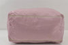 Authentic PRADA Vintage Nylon Tessuto Leather Travel Boston Bag Pink 0637J