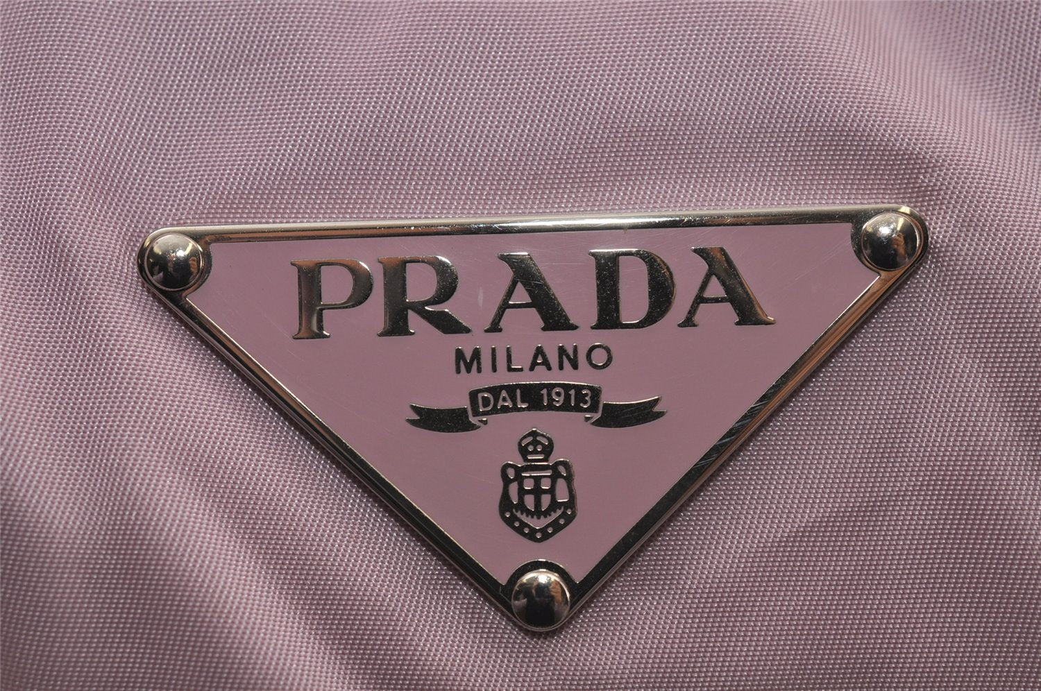 Authentic PRADA Vintage Nylon Tessuto Leather Travel Boston Bag Pink 0637J
