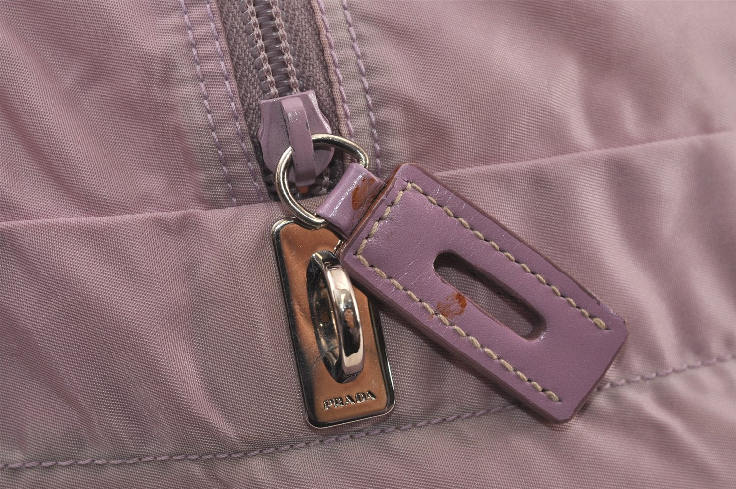 Authentic PRADA Vintage Nylon Tessuto Leather Travel Boston Bag Pink 0637J