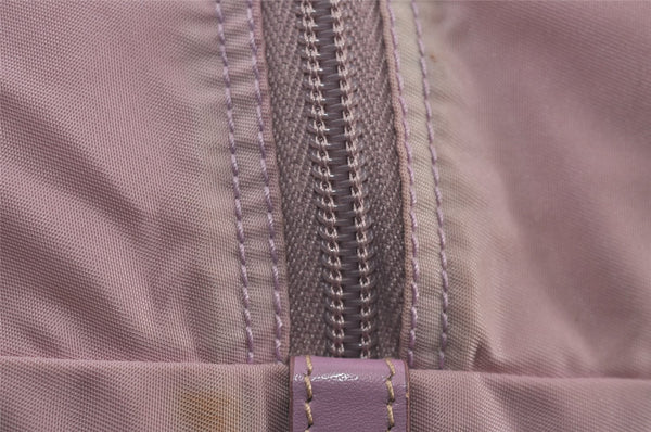 Authentic PRADA Vintage Nylon Tessuto Leather Travel Boston Bag Pink 0637J