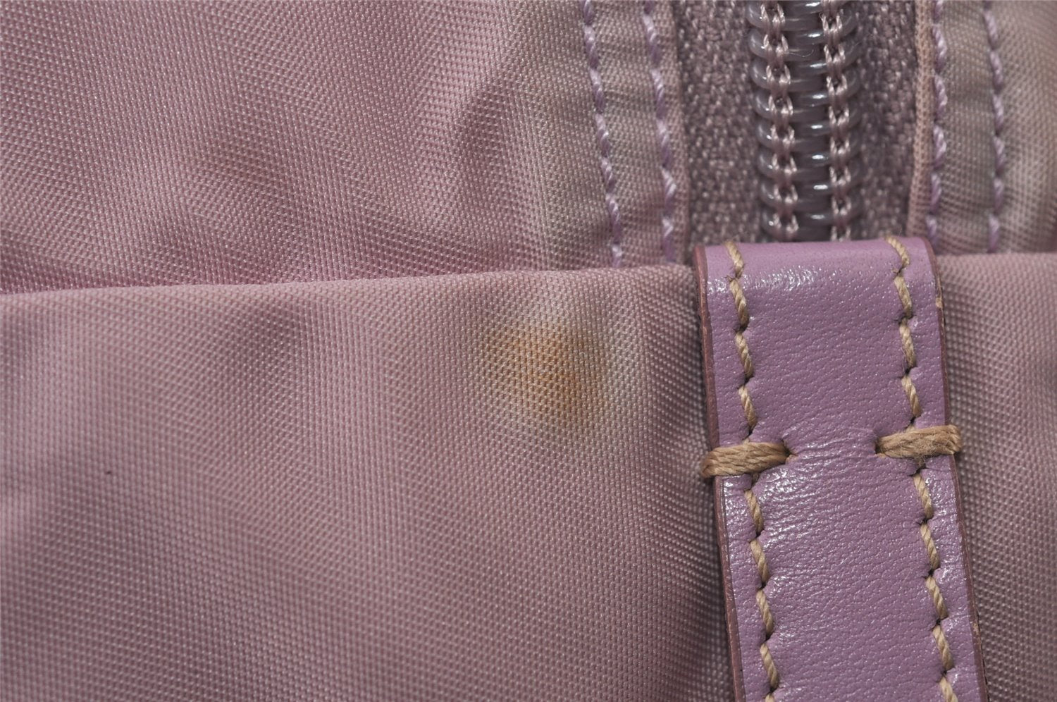 Authentic PRADA Vintage Nylon Tessuto Leather Travel Boston Bag Pink 0637J
