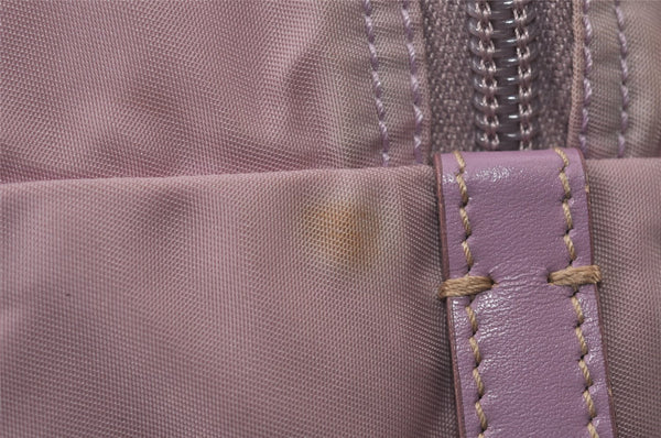 Authentic PRADA Vintage Nylon Tessuto Leather Travel Boston Bag Pink 0637J