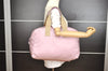 Authentic PRADA Vintage Nylon Tessuto Leather Travel Boston Bag Pink 0637J