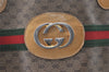 Authentic GUCCI Web Sherry Line Micro GG PVC Leather Tote Bag Brown 0638K