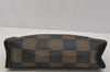 Authentic FENDI Pequin Check Clutch Hand Bag Purse PVC Leather Brown Black 0639J