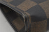 Authentic FENDI Pequin Check Clutch Hand Bag Purse PVC Leather Brown Black 0639J