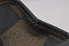 Authentic FENDI Pequin Check Clutch Hand Bag Purse PVC Leather Brown Black 0639J