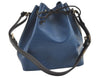 Authentic Louis Vuitton Epi Petit Noe Bi-color Blue x Black Drawstring Bag 0640K