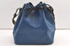 Authentic Louis Vuitton Epi Petit Noe Bi-color Blue x Black Drawstring Bag 0640K