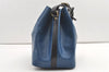 Authentic Louis Vuitton Epi Petit Noe Bi-color Blue x Black Drawstring Bag 0640K