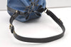 Authentic Louis Vuitton Epi Petit Noe Bi-color Blue x Black Drawstring Bag 0640K