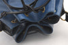 Authentic Louis Vuitton Epi Petit Noe Bi-color Blue x Black Drawstring Bag 0640K