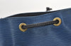 Authentic Louis Vuitton Epi Petit Noe Bi-color Blue x Black Drawstring Bag 0640K