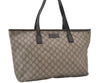 Authentic GUCCI Vintage Shoulder Tote Bag GG PVC Leather 181084 Brown 0641J