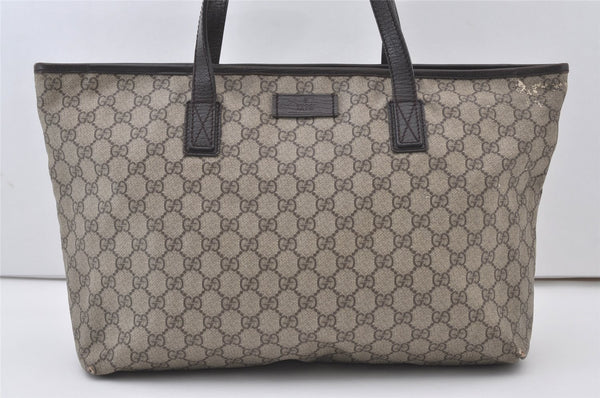 Authentic GUCCI Vintage Shoulder Tote Bag GG PVC Leather 181084 Brown 0641J