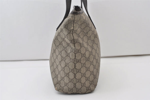 Authentic GUCCI Vintage Shoulder Tote Bag GG PVC Leather 181084 Brown 0641J