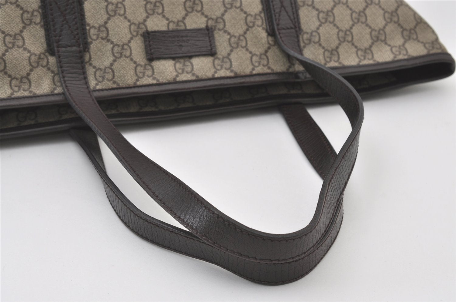 Authentic GUCCI Vintage Shoulder Tote Bag GG PVC Leather 181084 Brown 0641J