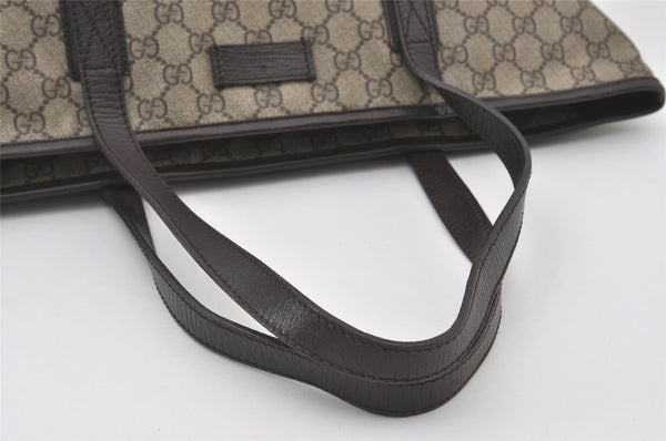 Authentic GUCCI Vintage Shoulder Tote Bag GG PVC Leather 181084 Brown 0641J
