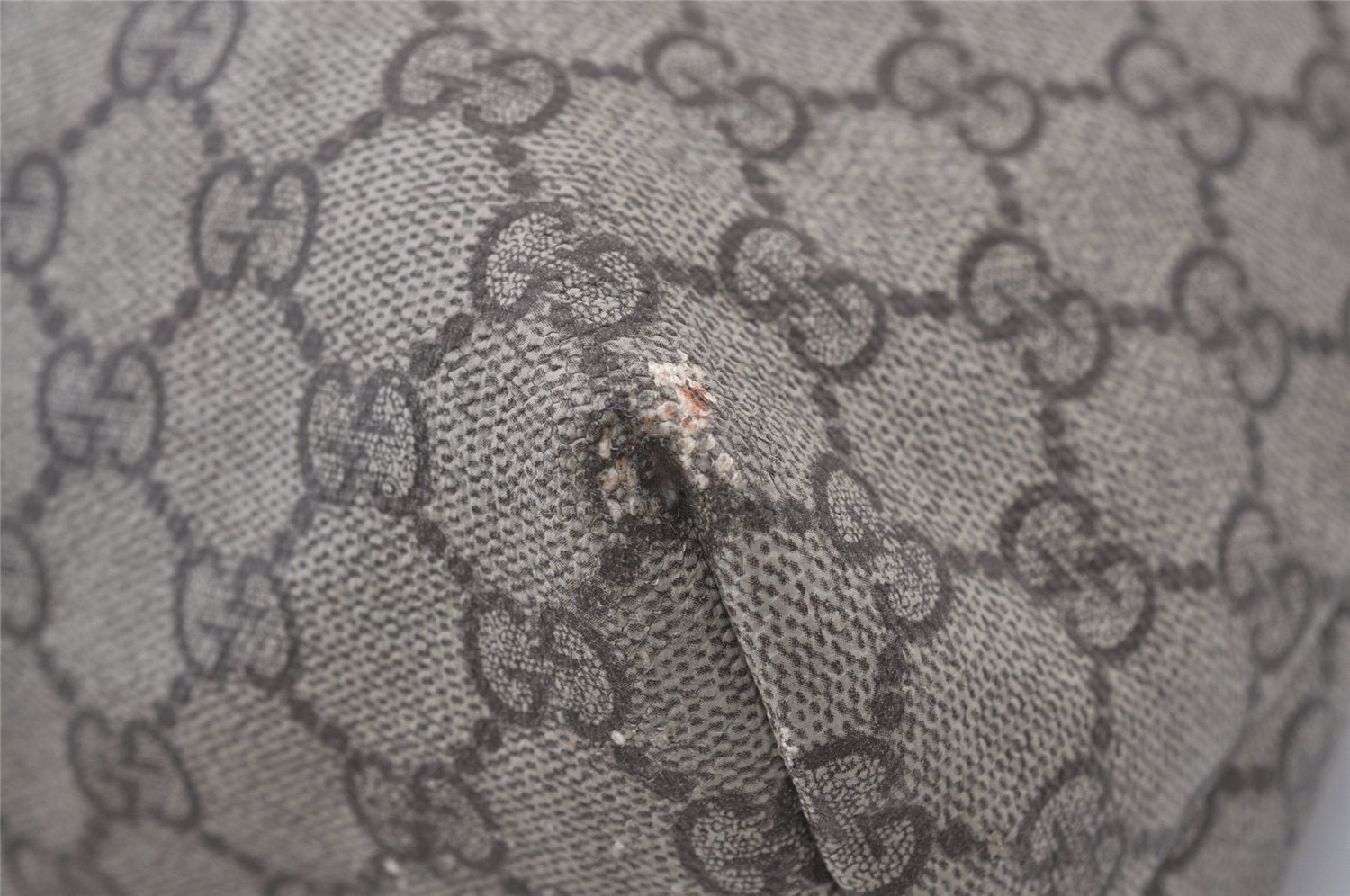 Authentic GUCCI Vintage Shoulder Tote Bag GG PVC Leather 181084 Brown 0641J