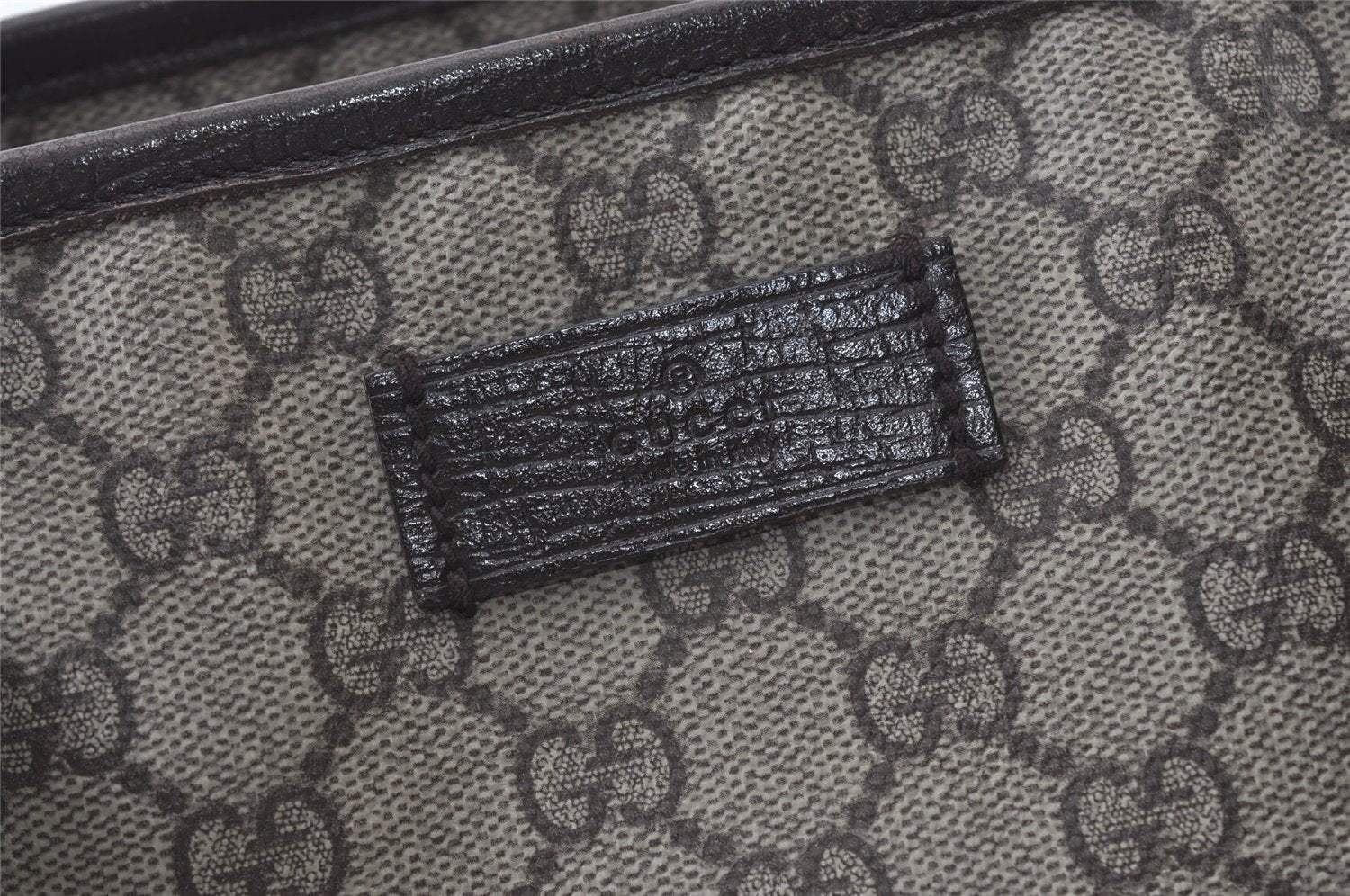 Authentic GUCCI Vintage Shoulder Tote Bag GG PVC Leather 181084 Brown 0641J