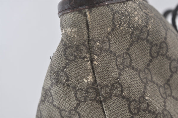 Authentic GUCCI Vintage Shoulder Tote Bag GG PVC Leather 181084 Brown 0641J