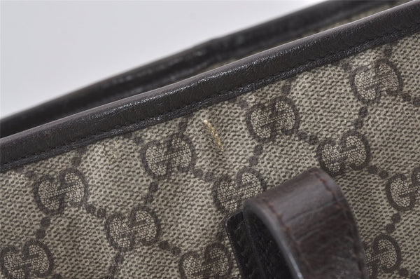 Authentic GUCCI Vintage Shoulder Tote Bag GG PVC Leather 181084 Brown 0641J