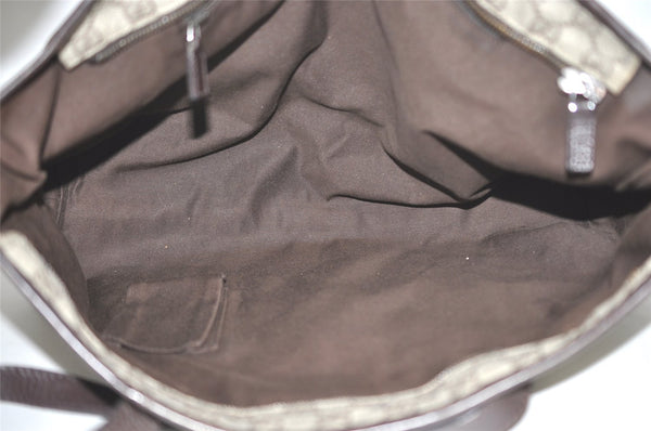 Authentic GUCCI Vintage Shoulder Tote Bag GG PVC Leather 181084 Brown 0641J