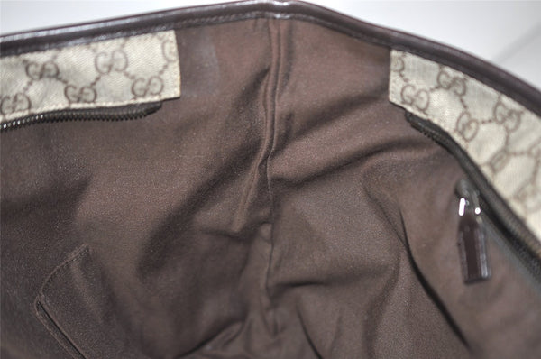 Authentic GUCCI Vintage Shoulder Tote Bag GG PVC Leather 181084 Brown 0641J