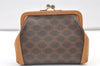 Authentic CELINE Vintage Macadam Blason PVC Leather Coin Purse Case Brown 0641K