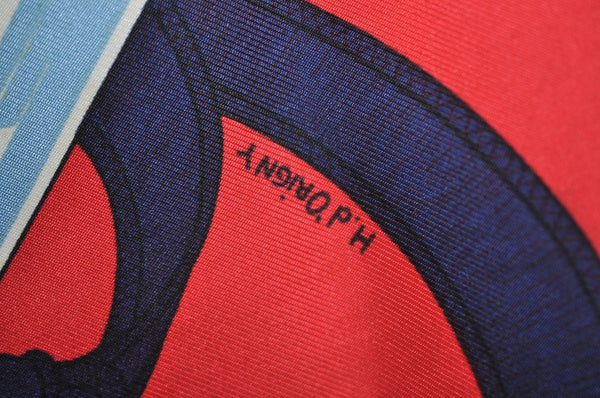 Authentic HERMES Carre 90 Scarf "Eperon d'or" Silk Navy Blue 0642J