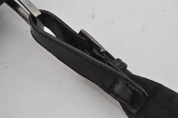 Authentic GUCCI Shoulder Hand Bag Purse GG Nylon Leather 0013166 Black 0642K