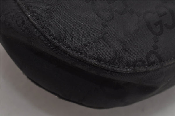 Authentic GUCCI Shoulder Hand Bag Purse GG Nylon Leather 0013166 Black 0642K
