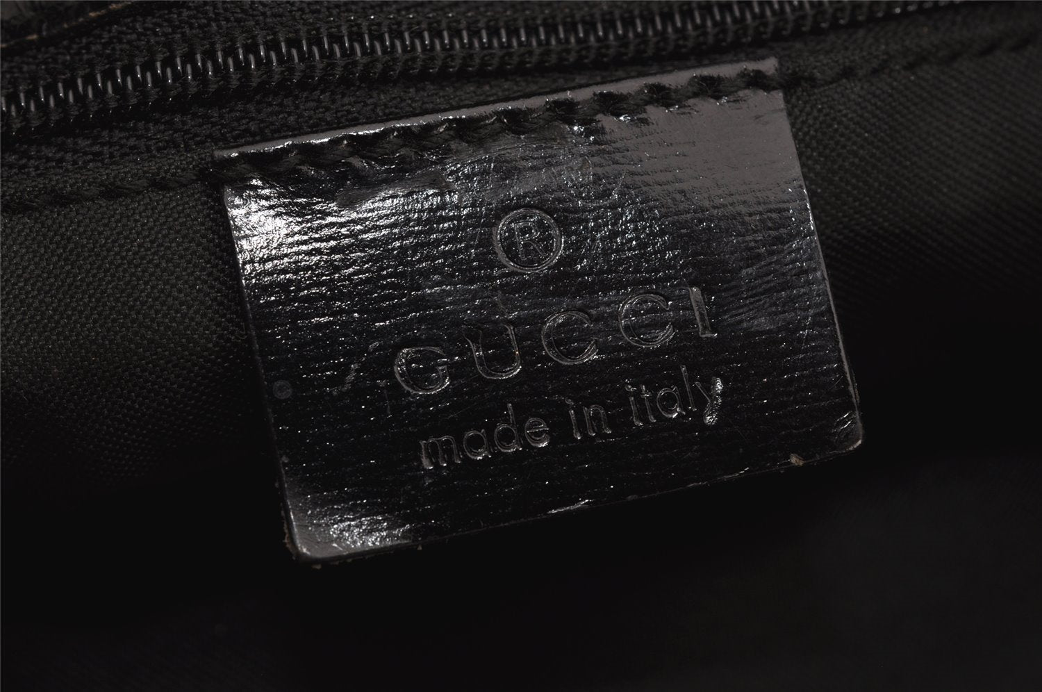 Authentic GUCCI Shoulder Hand Bag Purse GG Nylon Leather 0013166 Black 0642K