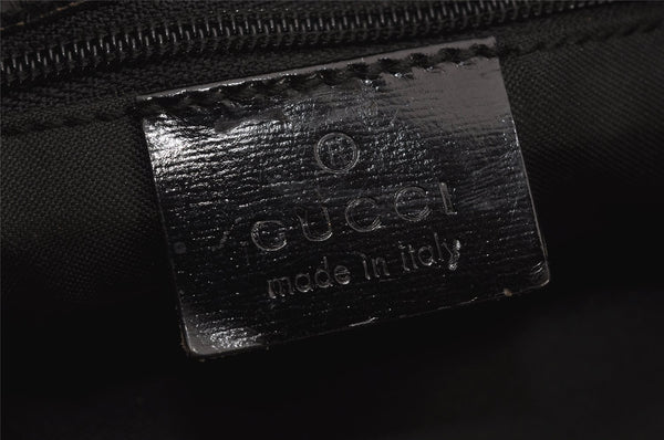 Authentic GUCCI Shoulder Hand Bag Purse GG Nylon Leather 0013166 Black 0642K