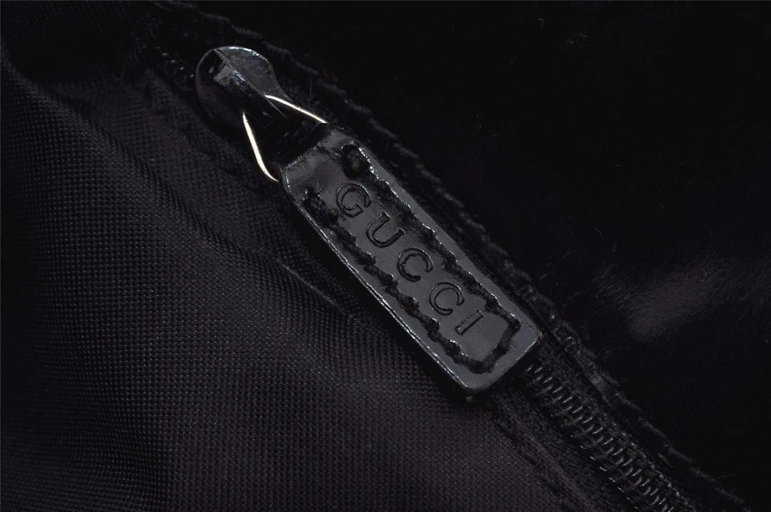 Authentic GUCCI Shoulder Hand Bag Purse GG Nylon Leather 0013166 Black 0642K