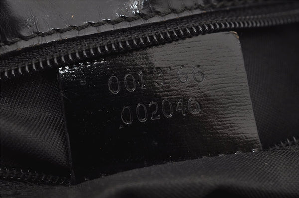 Authentic GUCCI Shoulder Hand Bag Purse GG Nylon Leather 0013166 Black 0642K