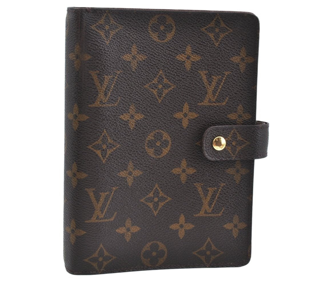 Authentic Louis Vuitton Monogram Agenda GM Notebook Cover R20106 LV 0643I