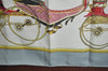 Authentic HERMES Carre 90 Scarf "LES VOITURES A TRANSFORMATION" Silk Gray 0644J