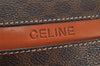 Authentic CELINE Macadam Blason Pattern Hand Bag Purse PVC Leather Brown 0644K